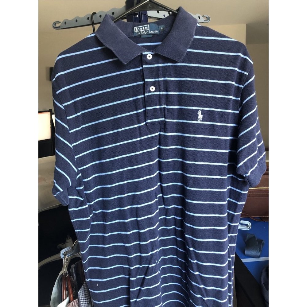 Polo Ralph Lauren Polo Shirt Large Blue & Light